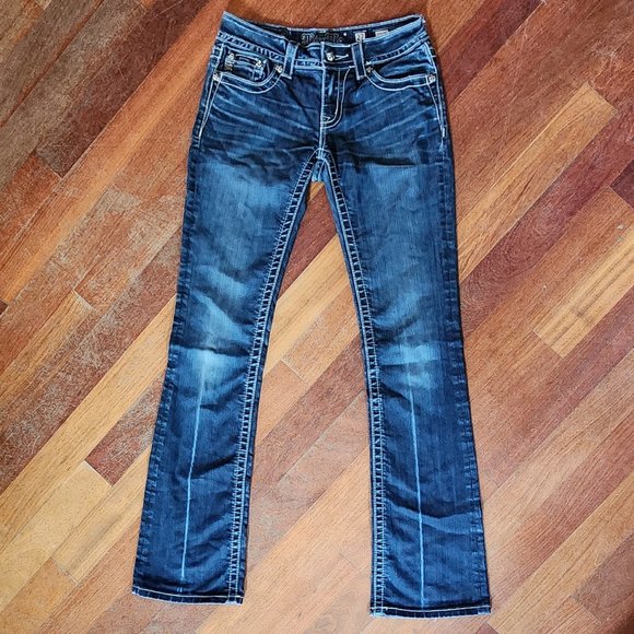 Miss Me Denim - Miss Me JP544583 Embellished Boot Cut Jeans Size 27